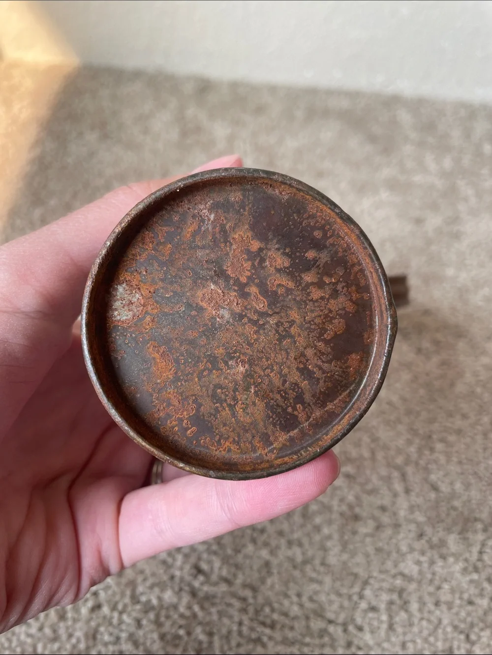 Farmhouse Style Rustic Galvanized Metal Pitcher Vase 8” Copper Accent Cottage